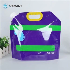 Prozorna plastična torbica s 5 litrov s točko za natisnjeno stojalo po meri s pokrovčkom