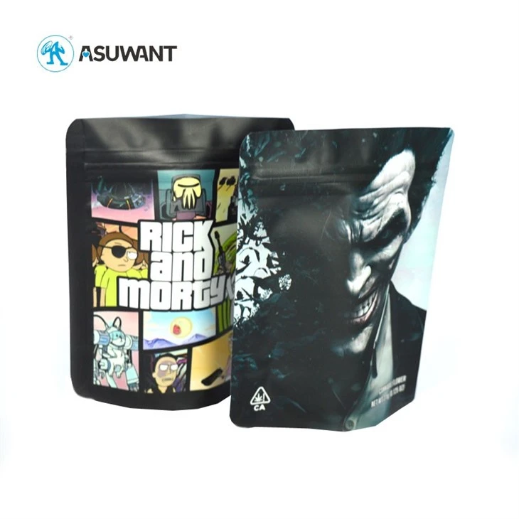 Heat Sealed Herb Bags For Cana Premium Cigar Cigarette Edible Dispensary Zipper Packaging