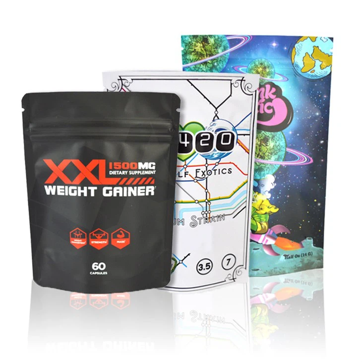 Recycled Custom Printed Matte Plastic Zipper Mylar Food Packaging Empty Candy Bags
