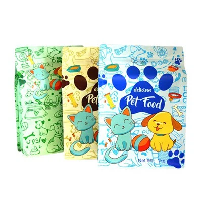 OEM po meri logotip plastični plastični spodnji vrečko Side Gusset Ziplock Pet Cat Dog Embalaža za embalažo hrane